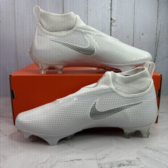 Mens Sz 9 Nike Vapor Edge Pro 360 Triple White/Chrome Football Cleats AO8277-108 main image 10